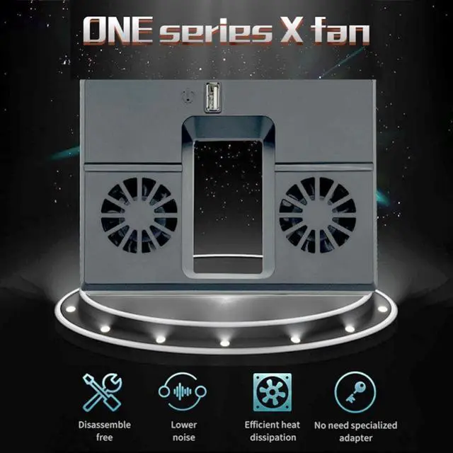 Alt view image 3 of 3 - Cooling Fan for Xbox Series X Dual Fans USB Powered Side Mount Vertical Game Console Cooler Radiator for Gaming Host Accessories