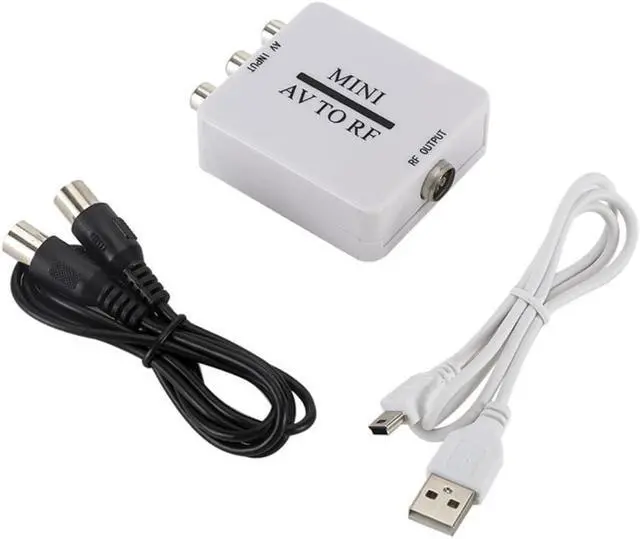 Alt view image 3 of 3 - Mini RCA AV CVSB to RF Video Adapter Converter HD Video Converter Box 67.25/61.25MHz AV To RF Scaler TV Switcher