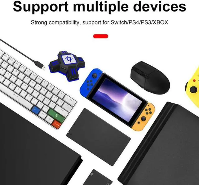 Alt view image 3 of 3 - For KX USB Keyboard Mouse Adapter Gamepad Controller Video Converter For PS4 PS3 Xbox One Nintendo Switch FPS Game Accessories