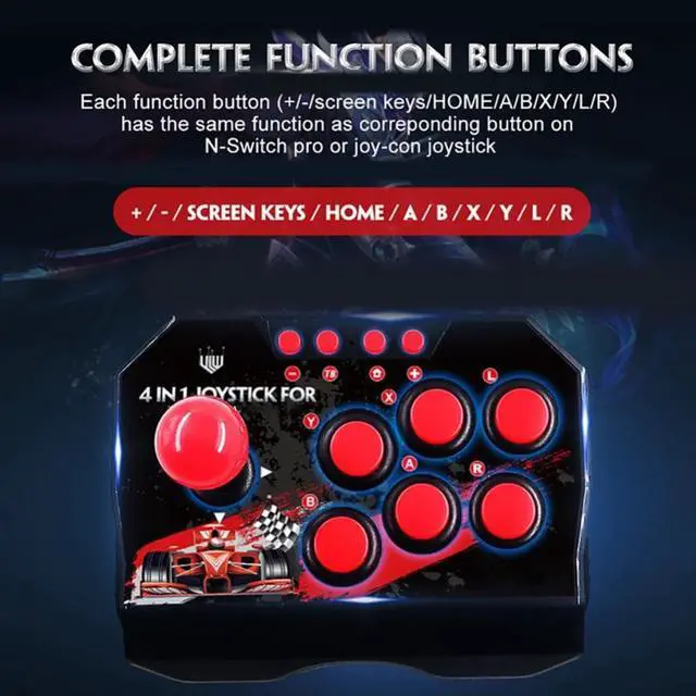 Alt view image 2 of 3 - ABS Wired Game Joystick Plug Play 4-in-1 USB Fighting Stick Gamepad Controller -free Game Component for Switch PS PC