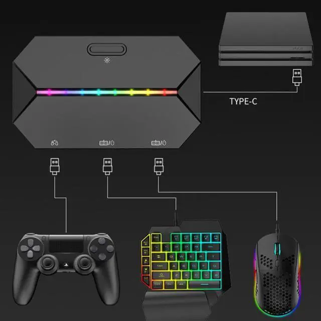 Alt view image 3 of 3 - G6L Keyboard and Mouse Converter for Switch PS3/PS4/XBOX ONE/360 Plug and Paly Consoles to play FPS Gaming For Fortnitee/PUBG
