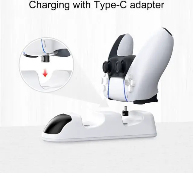Alt view image 2 of 3 - Dual Ports Gamepad Charging Dock Station Charger Joystick Accessory for PS5