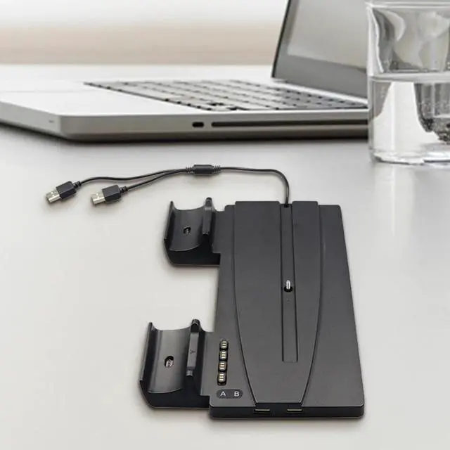 Alt view image 3 of 3 - Charging Dock Handle Charger Station Dual Charger Ports Universal Vertical Stand for PS5 Gaming Controllers Handles Kit