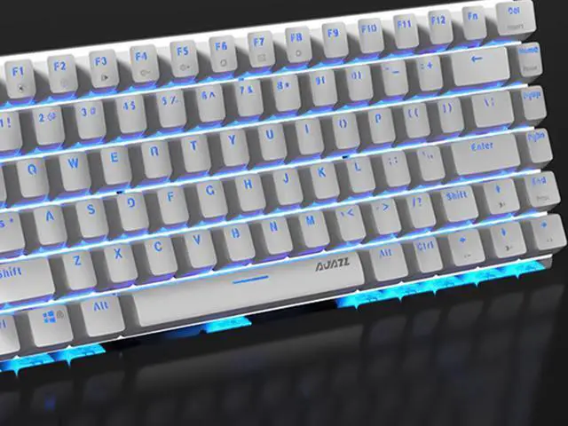 Alt view image 4 of 6 - AJAZZ AK33 Mechanical Gaming Keyboard Wired,White Lighting Modes,82 Keys 100% Anti-Ghosting Mechanical Keyboard for Laptop, Windows,MAC, PC Games and Work, White Keyboard(Red Switch)