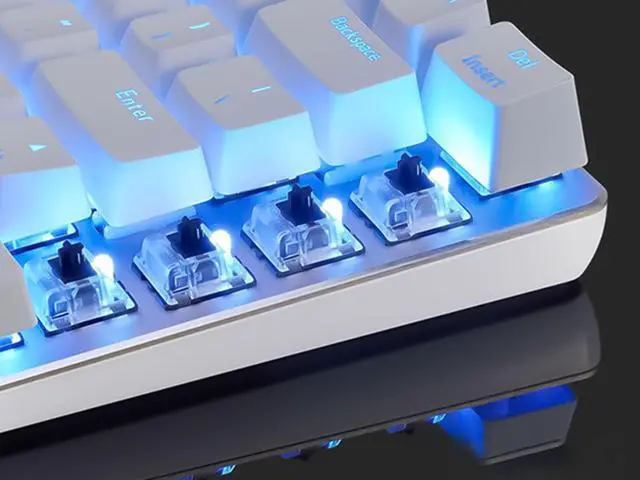 Alt view image 5 of 6 - AJAZZ AK33 Mechanical Gaming Keyboard Wired,White Lighting Modes,82 Keys 100% Anti-Ghosting Mechanical Keyboard for Laptop, Windows,MAC, PC Games and Work, White Keyboard(Red Switch)