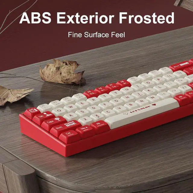 Alt view image 6 of 7 - AJAZZ AK680 65% Gaming Mechanical Keyboard Wired Wireless Bluetooth Gamer Keyboard Hot Swap Custom Keycap Gasket for Pc Laptop White/Blue