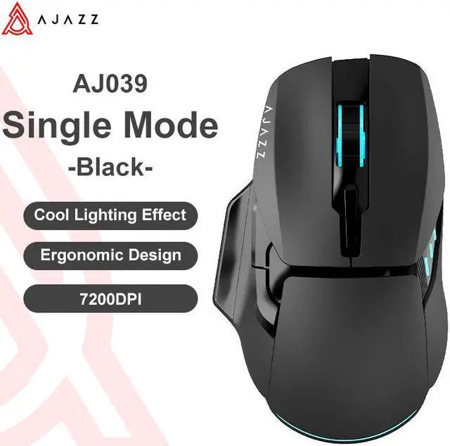 Alt view image 2 of 7 - Ajazz AJ039 Wireless Gaming Mouse RGB 7 Buttons Tri-mode Wired Bluetooth Mouse PAW3212 Ergonomic Design for PC Laptop Desktop