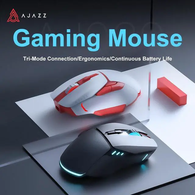 Alt view image 3 of 7 - Ajazz AJ039 Wireless Gaming Mouse RGB 7 Buttons Tri-mode Wired Bluetooth Mouse PAW3212 Ergonomic Design for PC Laptop Desktop