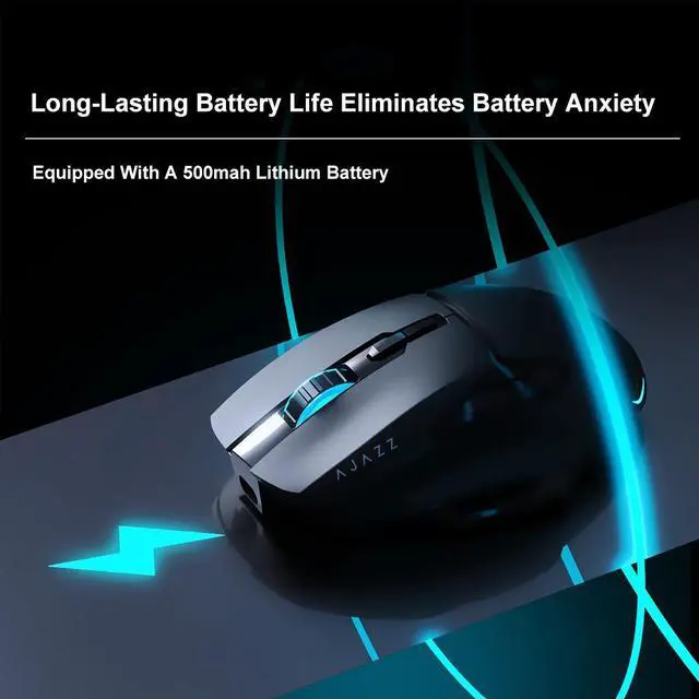 Alt view image 7 of 7 - Ajazz AJ039 Wireless Gaming Mouse RGB 7 Buttons Tri-mode Wired Bluetooth Mouse PAW3212 Ergonomic Design for PC Laptop Desktop