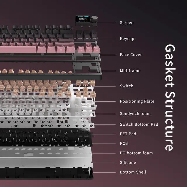 Alt view image 3 of 5 - AJAZZ AK870 Plus 87-Key Mechanical Gaming Keyboard RGB Backlit All-Key Hot Swap Magnetic Shaft for Laptop PC BLACK-Maillard switch