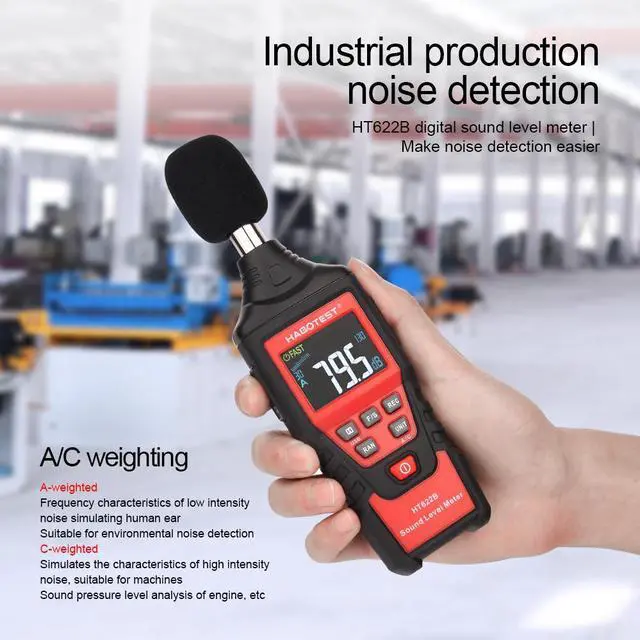 Alt view image 2 of 7 - HABOTEST HT622A Digital Sound Level Meter Noise Meter Logger 30~130dbA Digital dB Meter Noise Measuring Instrument