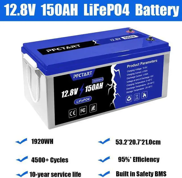 Alt view image 5 of 7 - 12V 150AH LiFePO4 Deep Cycle Lithium Battery for RV Marine Off-Grid Solar System