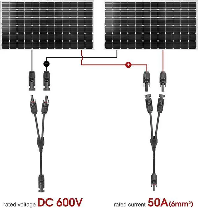 Alt view image 4 of 7 - Solar Panel Cable Connector Adapter Waterproof IP65 Solar Y Branch Connector