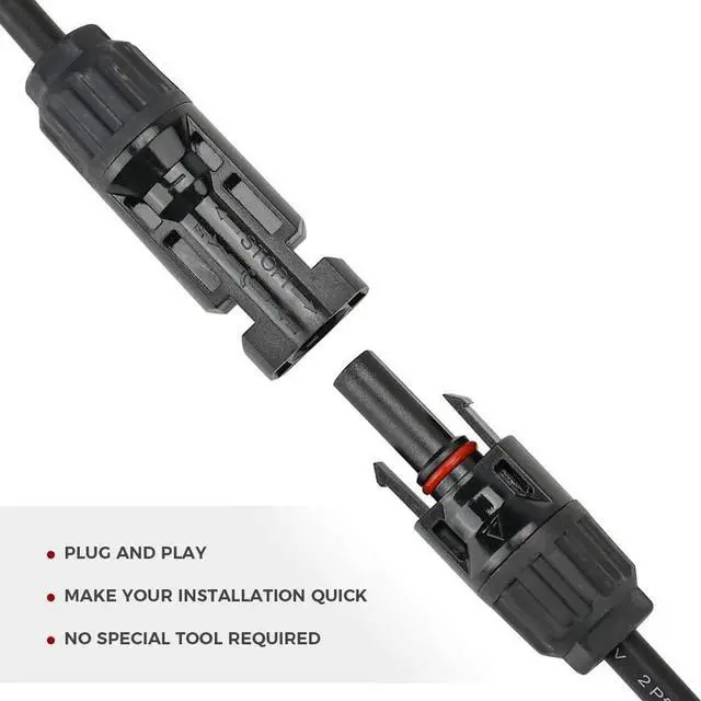 Alt view image 4 of 7 - Solar Panel Y Branch Cable Connection Waterproof Adapter Connector Extension US