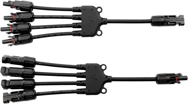 Alt view image 3 of 7 - Solar Panel Y Branch Cable Connection Waterproof Adapter Connector Extension 1 to 4