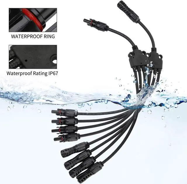 Main image of Solar Panel Y Branch Cable Connection Waterproof Adapter Connector Extension 1 to 4
