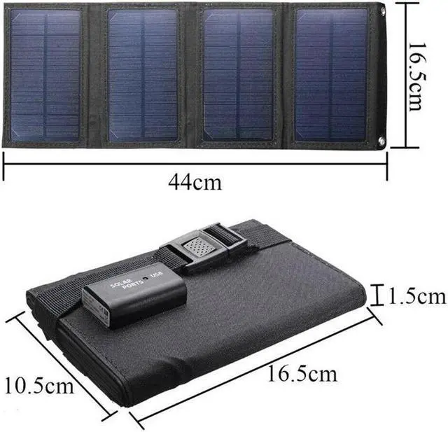 Alt view image 2 of 7 - 80W Solar Panel Folding PV Power Bank Outdoor Camping Hiking USB Phone Charger