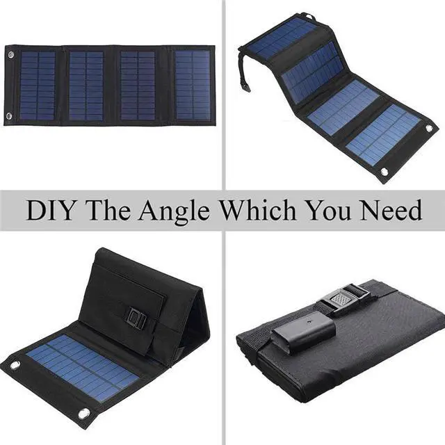Alt view image 5 of 7 - 80W Solar Panel Folding PV Power Bank Outdoor Camping Hiking USB Phone Charger