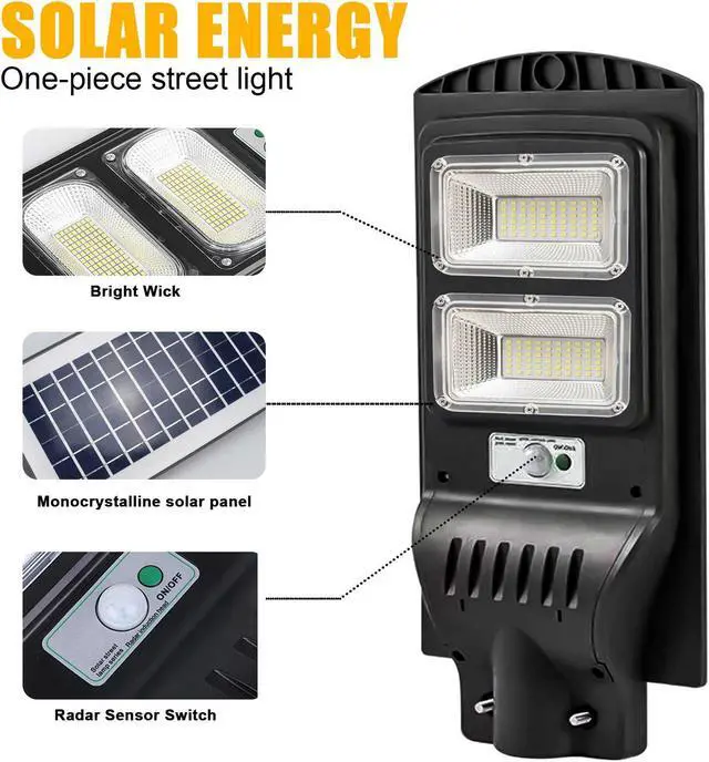 Alt view image 3 of 7 - 9900000LM Super LED Solar Street Light Motion Sensor Dusk-to-Dawn Road Lamp