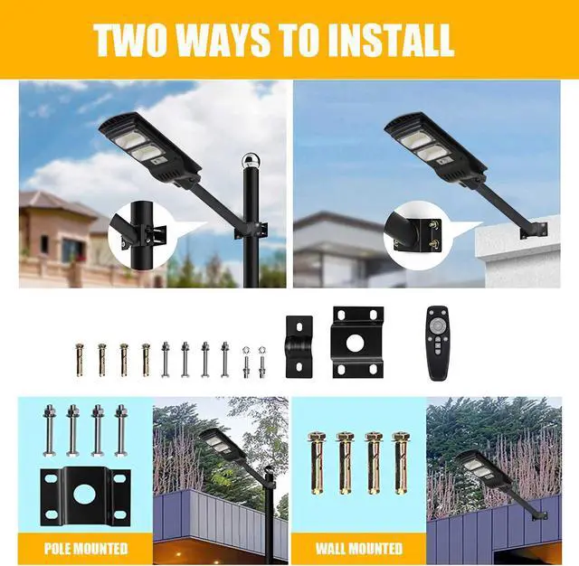 Alt view image 6 of 7 - 9900000LM Super LED Solar Street Light Motion Sensor Dusk-to-Dawn Road Lamp
