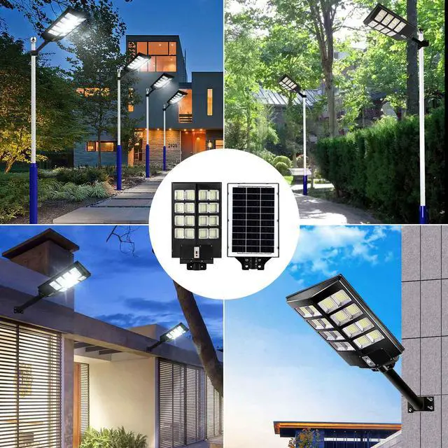 Alt view image 7 of 7 - PFCTART 1500W Commercial Solar Street Light Outdoor Parking Lot Light Dusk to Dawn IP65 Waterproof 6500K Solar Security Flood Lights Solar Lamp for Yard, Road, Basketball Courts