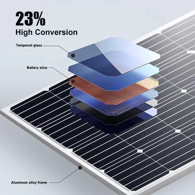 Alt view image 6 of 7 - PFCTART 100W Watt Monocrystalline Solar Panel Kit 12V High Efficiency For Home RV Camping Off Grid