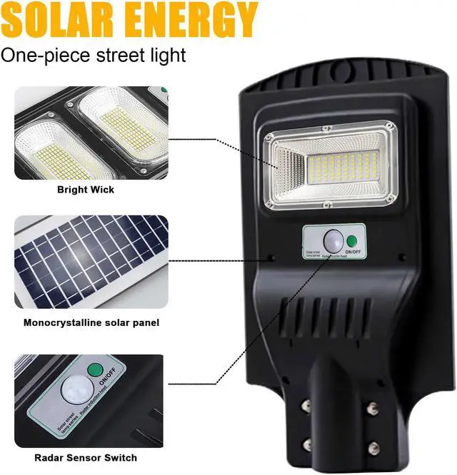 Alt view image 3 of 7 - 9900000LM Commercial LED Solar Street Light Motion Sensor Dusk-to-Dawn Road Lamp