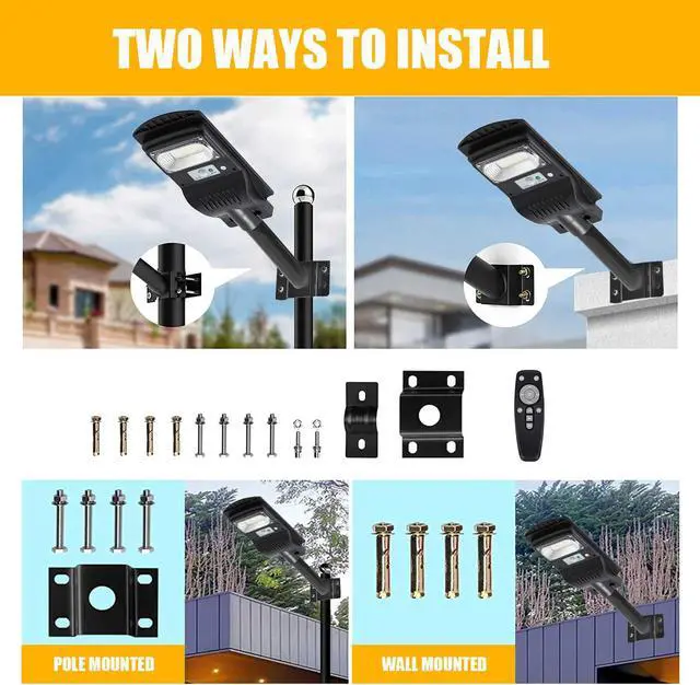 Alt view image 7 of 7 - 9900000LM Commercial LED Solar Street Light Motion Sensor Dusk-to-Dawn Road Lamp