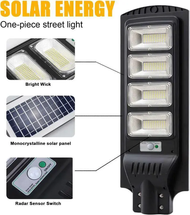 Alt view image 3 of 7 - Commercial Solar Street Flood Light LED Lamp Outdoor Area Dusk To Dawn Wall Lamp