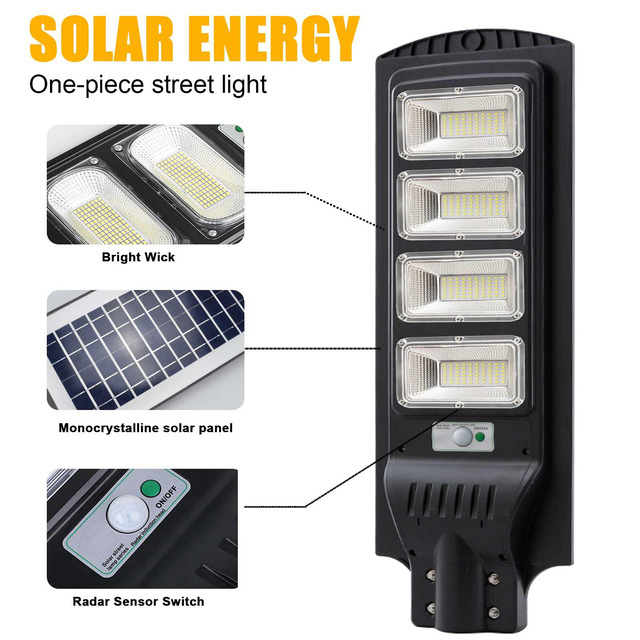 PFCTART 1000W LED Solar Street Light Outdoor – IP67 Dusk-to-Dawn With Remote (800LED, Motion Sensor)