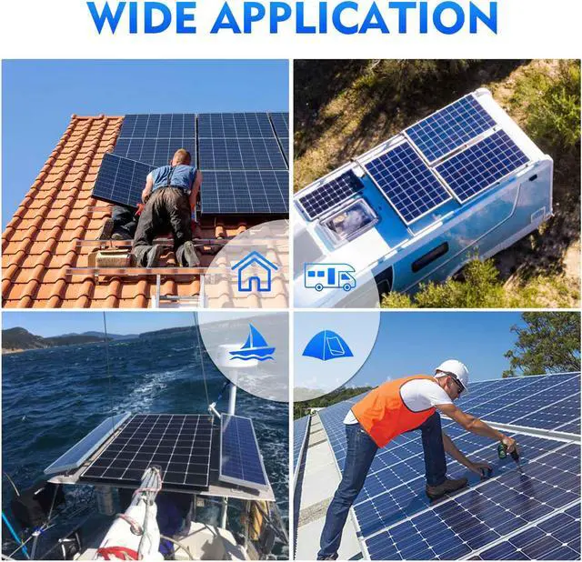 Alt view image 7 of 7 - 200W 12V Mono Solar Panels 200 Watt Solar Cells Power Home RV Trailer Marine