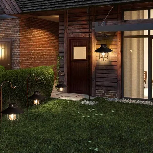 Alt view image 6 of 7 - Solar Lantern Hanging Solar Lights Outdoor Solar Powered Vintage Led Lanterns