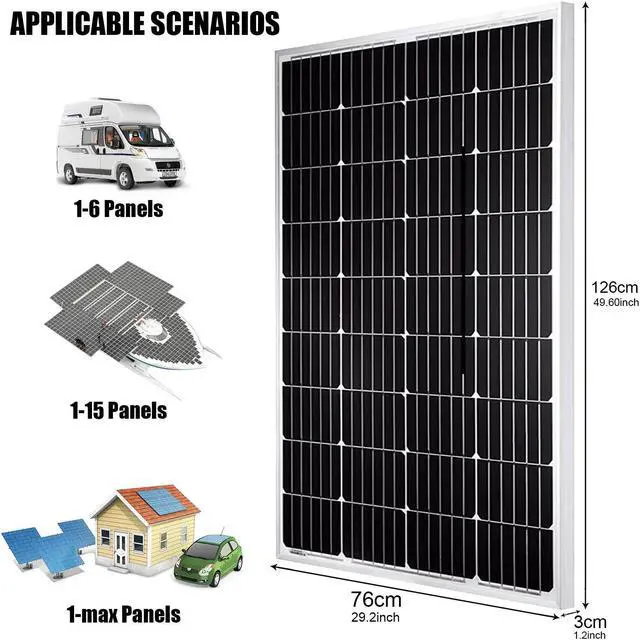 Alt view image 3 of 7 - 200 Watt Solar Panels 12 Volt Mono PV Module Power Charger Home RV Marine Farm