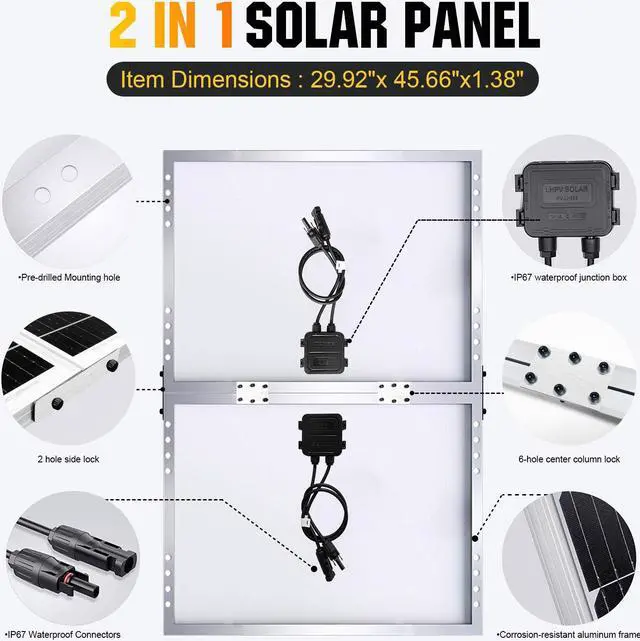 Alt view image 3 of 7 - 200W 12V Solar Panel Starter Kit Mono Solar Module w/30A Battery Charge Controller