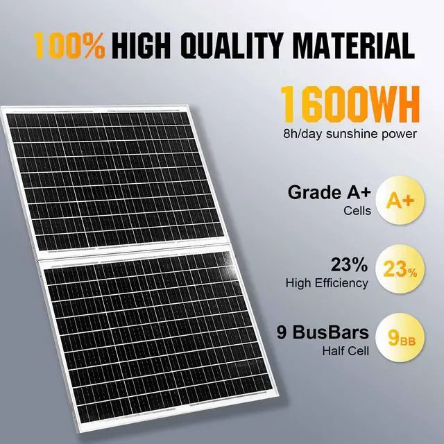 Alt view image 5 of 7 - 200W 12V Solar Panel Starter Kit Mono Solar Module w/30A Battery Charge Controller