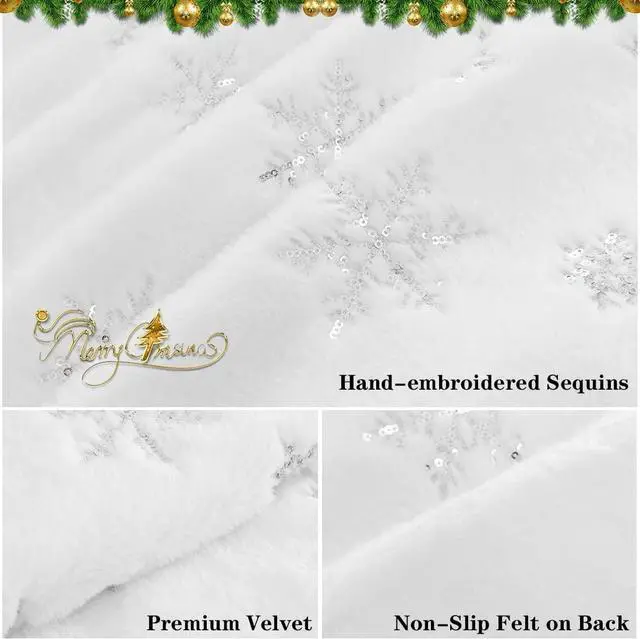 Alt view image 5 of 7 - 35'' Christmas Tree Skirt Tree Mat Xmas Holiday Party Decorations Ornaments