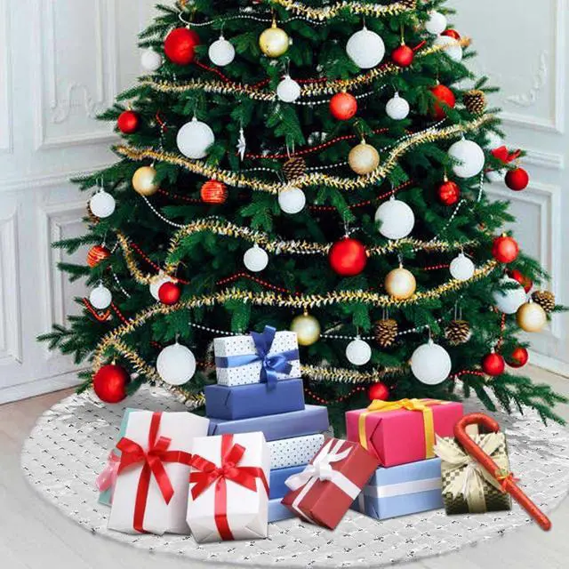 Alt view image 6 of 7 - 35'' Christmas Tree Skirt Tree Mat Xmas Holiday Party Decorations Ornaments