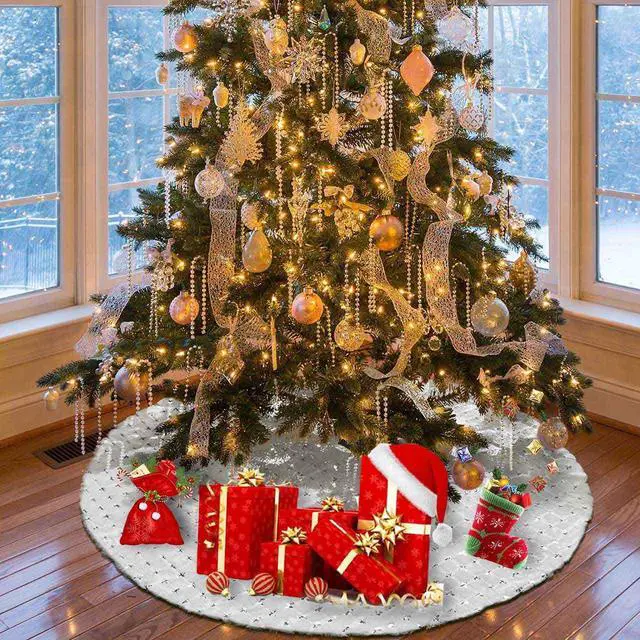 Alt view image 7 of 7 - 35'' Christmas Tree Skirt Tree Mat Xmas Holiday Party Decorations Ornaments