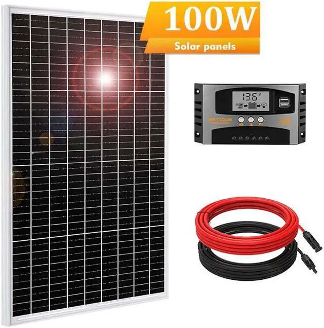 Main image of PFCTART 100Watt 12Volt Mono Solar Bundle Kit W/30A 12V Battery Charge Controller RV Boat