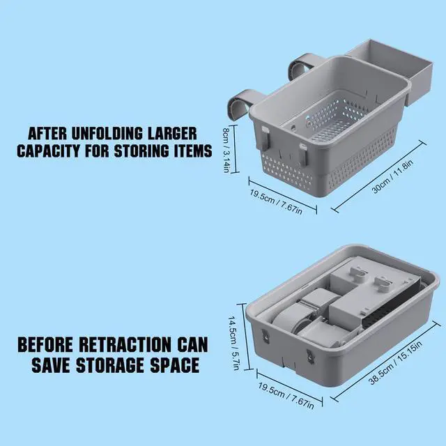 Alt view image 7 of 7 - PFCTART Poolside Storage with Pool Cup Holder, Thickened Plastic Pool Basket for Above Ground Pool Accessories, Multifunctional Poolside Holder Fits for Most Frame Pools (2 Pack)