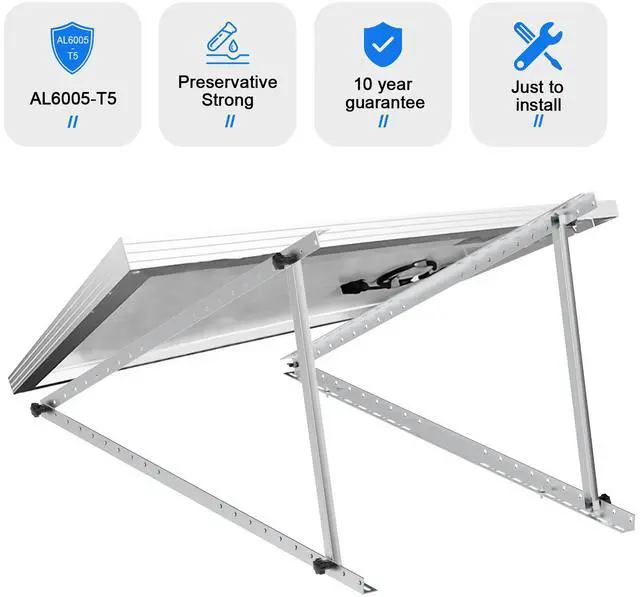 Alt view image 5 of 7 - PFCTART 45 inch Adjustable Solar Panel Mount Brackets Tilt Mounting Rack Bracket (2 Set) RV