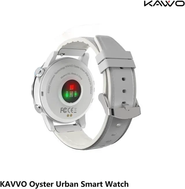 Alt view image 4 of 6 - KAVVO Oyster Urban Smart Watch for iOS Android Phones, Luminous Technology with Mechanical Rotating Bezel, IP 68 Waterproof, Fitness Tracker with Blood Oxygen and Heart Rate Monitor Raw White