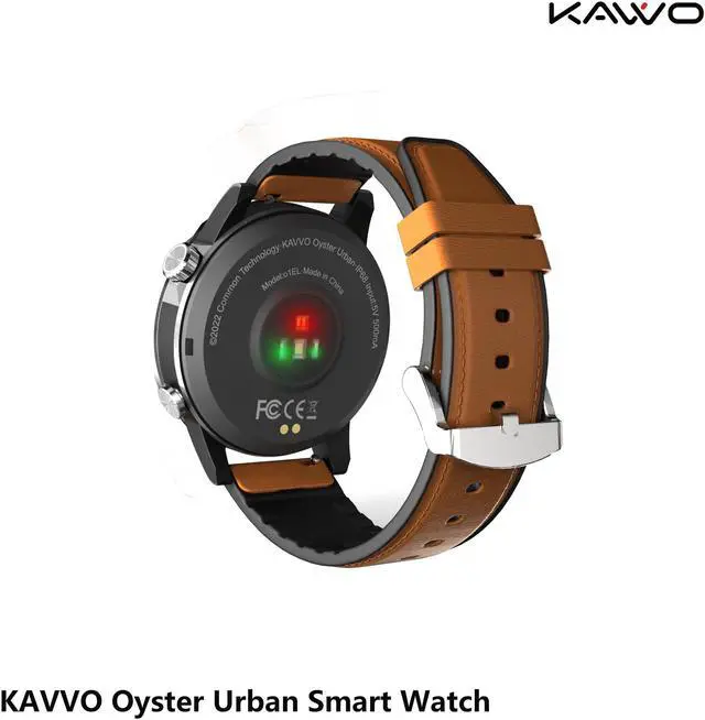 Alt view image 4 of 6 - KAVVO Oyster Urban Smart Watch for iOS Android Phones, Luminous Technology with Mechanical Rotating Bezel, IP 68 Waterproof, Fitness Tracker with Blood Oxygen and Heart Rate Monitor Titanium Gray