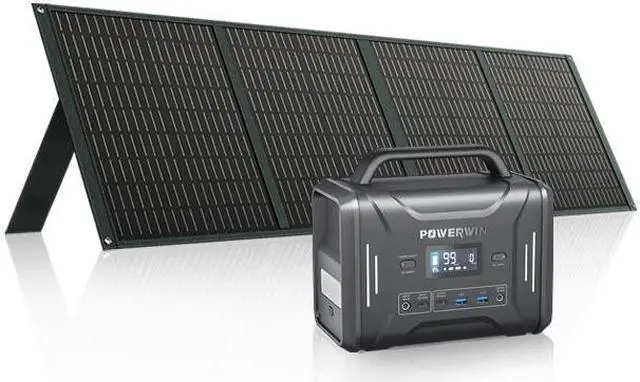 Main image of POWERWIN Portable Solar Generator Power Station PPS320 with Foldable Solar Panel Combo Perfect for outdoor camping RV travel drones water pumps (PWS110+PPS320)