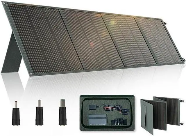 Main image of POWERWIN 200W Foldable Solar Panel with 2 USB Outputs 220 Watt 18 Volt Portable Solar Charger Waterproof IP65 for Power Station Trailer Car Marine Off Grid