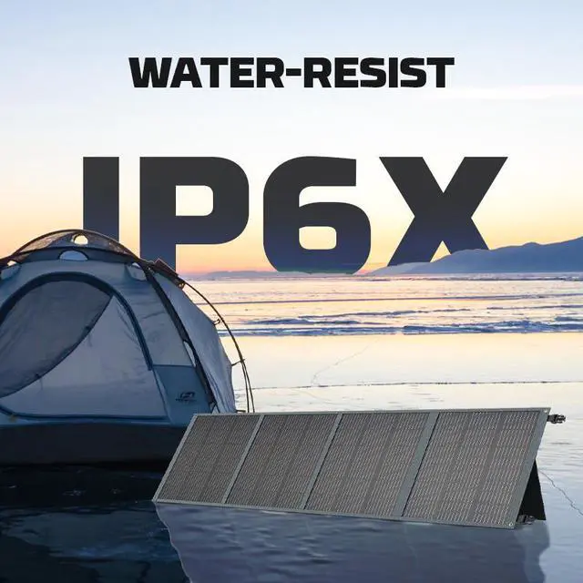 Alt view image 2 of 7 - POWERWIN 200W Foldable Solar Panel with 2 USB Outputs 220 Watt 18 Volt Portable Solar Charger Waterproof IP65 for Power Station Trailer Car Marine Off Grid