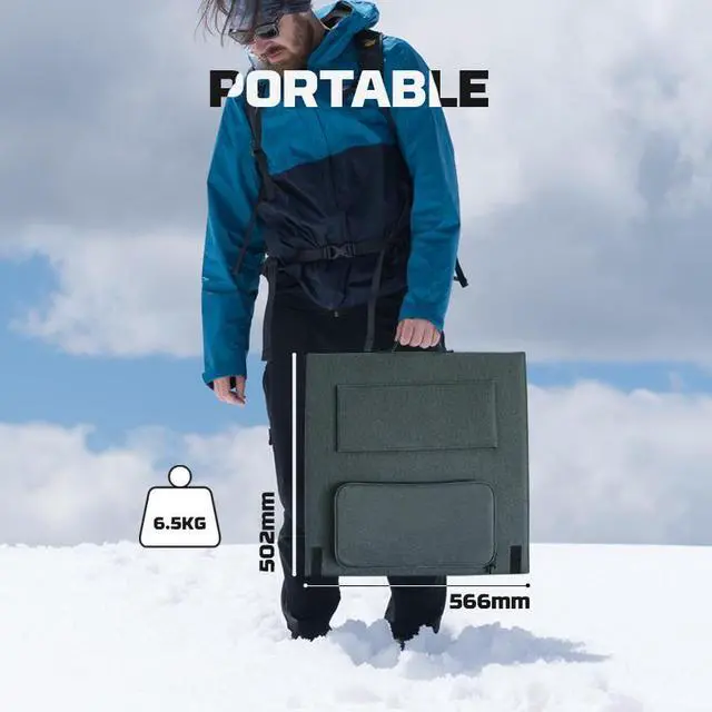 Alt view image 3 of 7 - POWERWIN 200W Foldable Solar Panel with 2 USB Outputs 220 Watt 18 Volt Portable Solar Charger Waterproof IP65 for Power Station Trailer Car Marine Off Grid