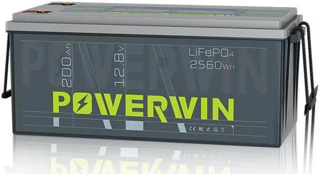 Main image of POWERWIN BT200 12V 200Ah LiFePO4 Battery with BMS - Ultra Long 15,000 Cycles, Deep Cycle, Low-Temp Protection, Ideal for Solar, RV, Off-Grid, Marine, Trolling Motors & Home Energy Storage