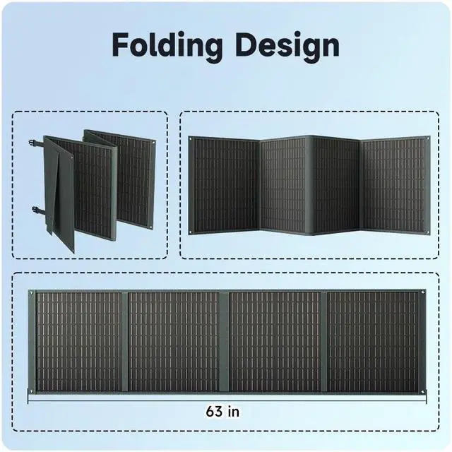 Alt view image 6 of 7 - POWERWIN PWS110 110W Foldable Solar Panel IP65 Portable Solar Panel Kit with 2 USB Outputs 18V Solar Charger for Portable Power Station Camping Laptops RV