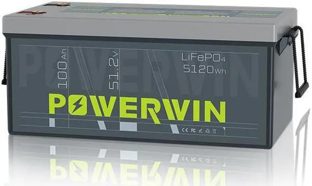 Main image of POWERWIN 48V 100Ah LiFePO4 Battery BT5120, 48V (51.2V)  Grade A Cells Lithium Battery, 4800W 5120Wh Load Power, Built-in 100A BMS, Perfect for 48V Inverter, Backup Power, Solar System, RV, Off Grid